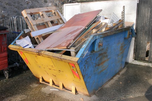 Professional team managing construction waste clearance