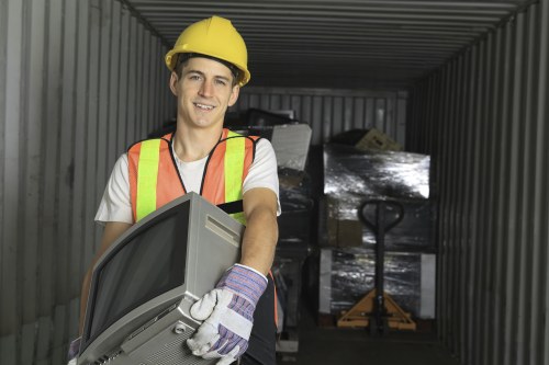 Professionals handling garden waste removal