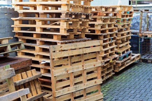 Commercial construction site with skip container