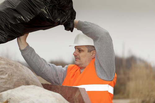 Sorting station showing separated recycling streams in an urban facility